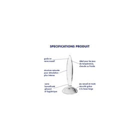 Gode anal en verre borosilicaté massif transparent Sparkling Crystal Satisfyer 